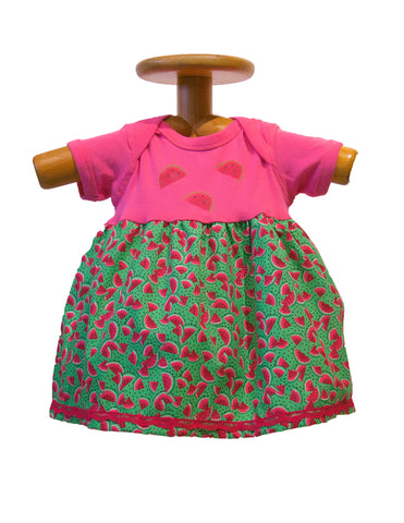 Water Mellon dress handmade and hand painted
